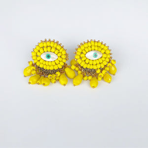 rock + bone handmade statement earrings Mini Evil Eyes