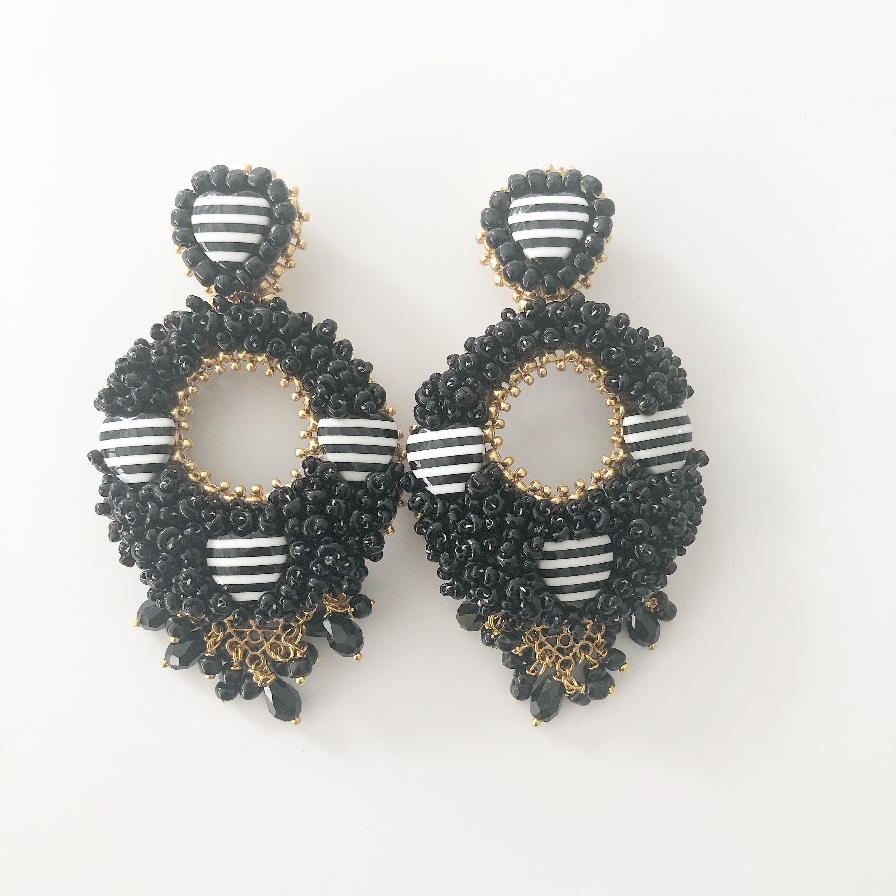 rock + bone handmade statement earrings Alegra Hearts