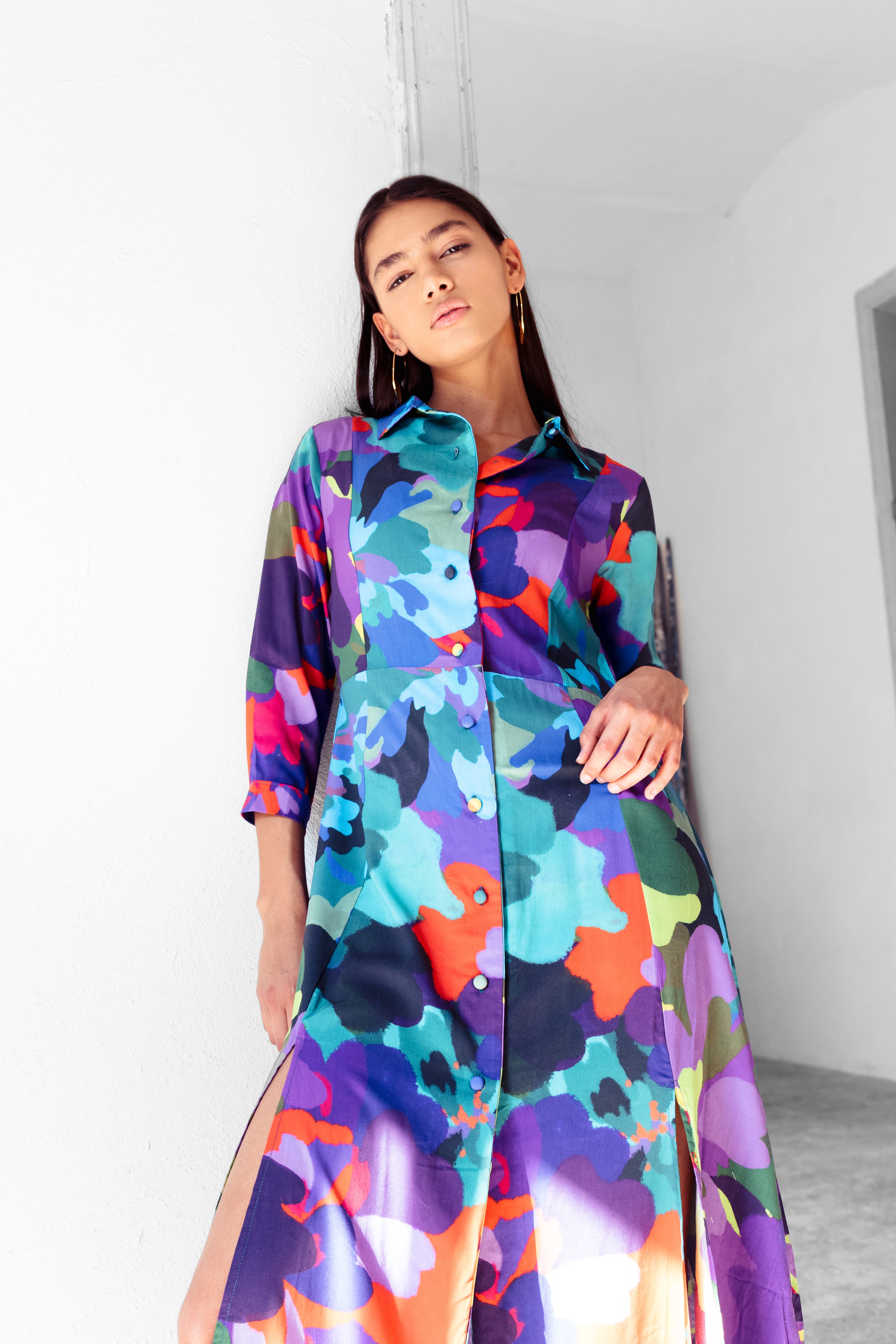 Florencia Davalos Boost Midi Shirt Dress
