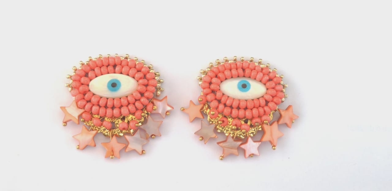 rock + bone handmade statement earrings Mini Evil Eyes (MORE COLORS AVAILABLE)