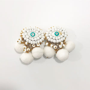 rock + bone handmade statement earrings Mini Evil Eyes